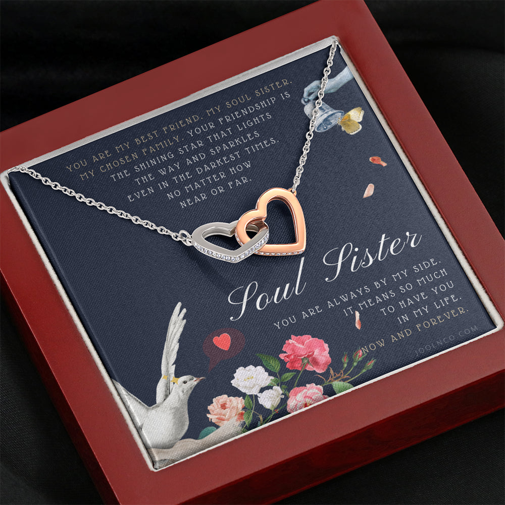 Soul Sister Necklace | Unbiological Sister Jewelry | Badass Sister Necklace | Friendship Heart necklace | Birthday | Graduation | Anniversary