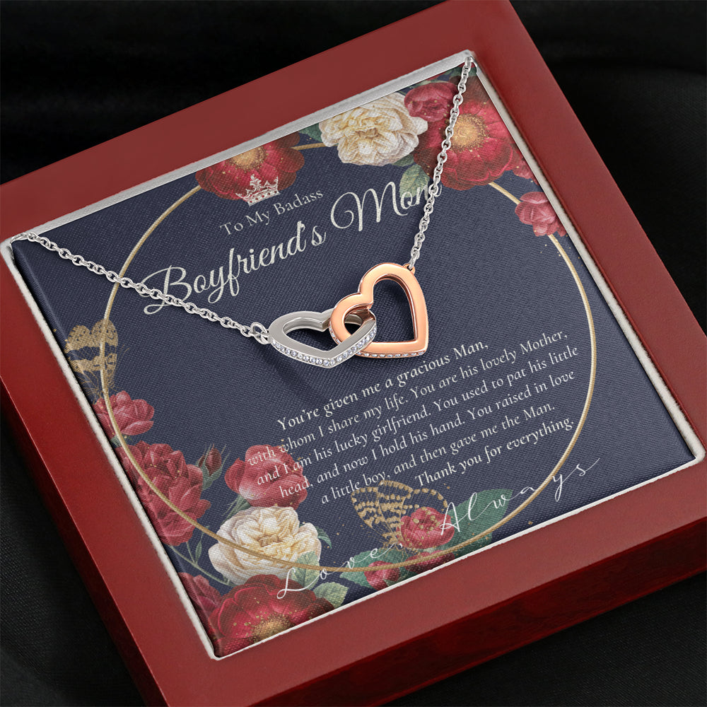 Interlocking Necklace | Gift for boyfriend's mom | Boyfriend's Mom Necklace | To my boyfriend’s Mom Gift | Mother’s day gift for Boyfriend's Mom
