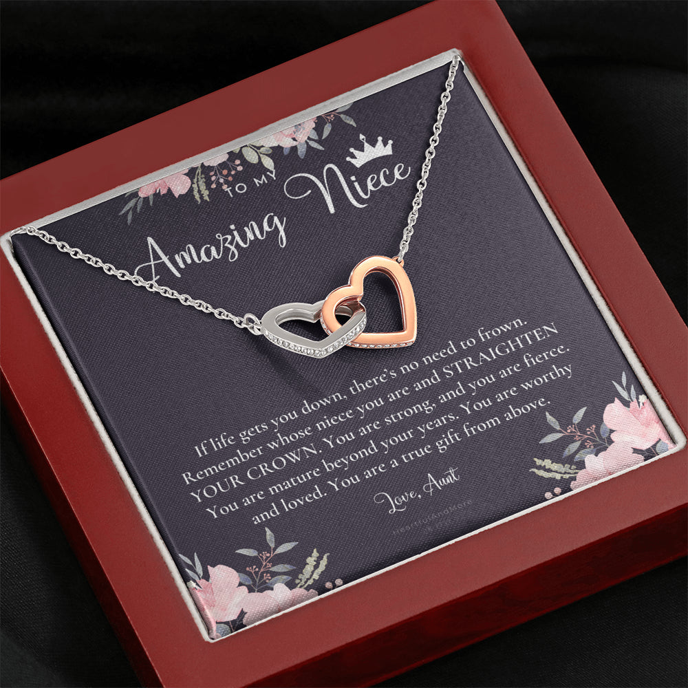 To My Amazing Niece, Straighten Your Crown Necklace, Aunt Niece Necklace, Niece Birthday Gift, Niece Graduation Gift