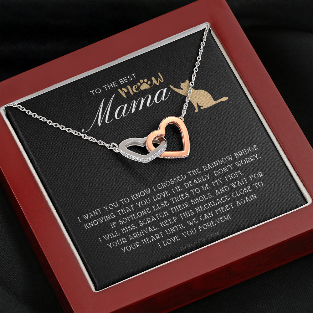 Interlocking Necklace, To My Cat Mom, To The Best Cat Mama, Until We Can Meet Again Necklace, Loss of Cat memorial necklace, Cat loss gifts, Rainbow Bridge Cat, Pet sympathy gift