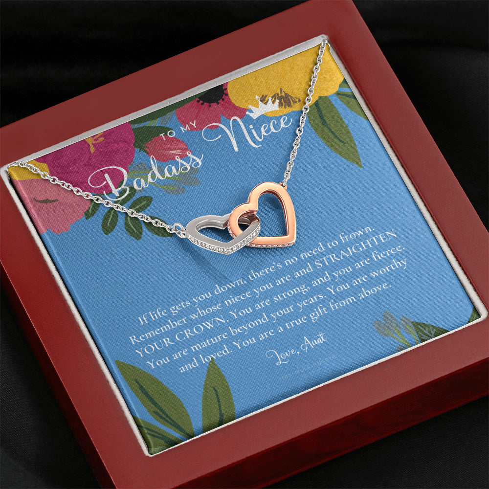To My Badass Niece, Straighten Your Crown Necklace, Aunt Niece Necklace, Niece Birthday Gift, Niece Graduation Gift