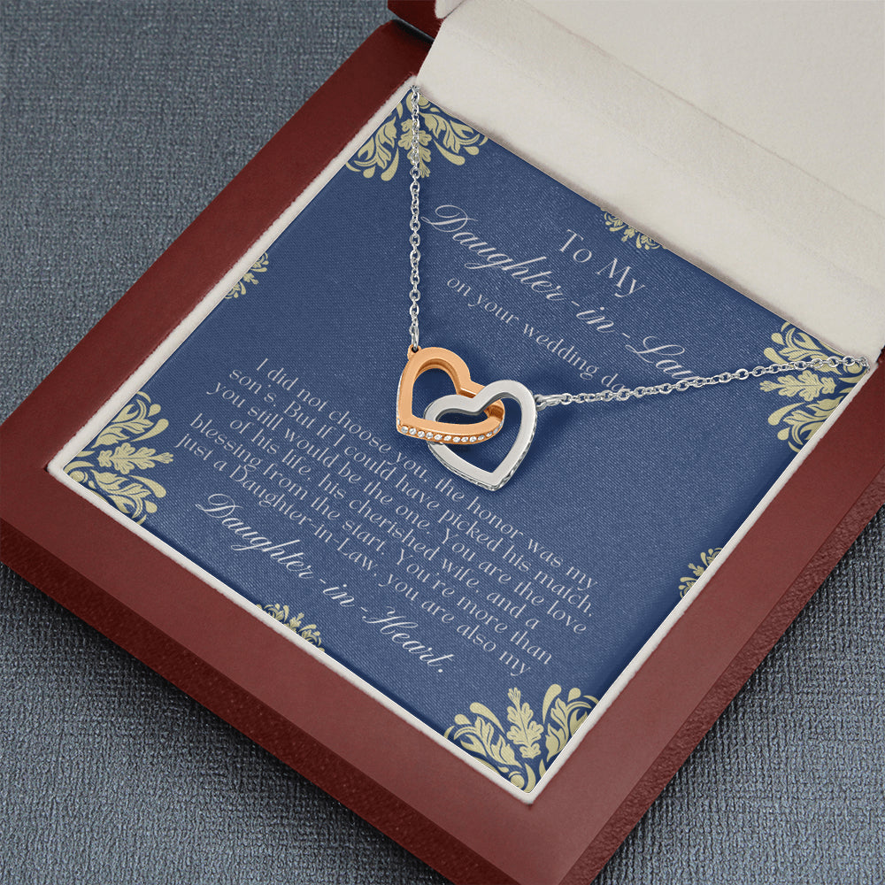 Daughter-In-Law Gift Necklace, Wedding Gift, Jewelry From Mother-In Law, Gift for Bride, Daughter-In-Heart, Welcoming Daughter In Law