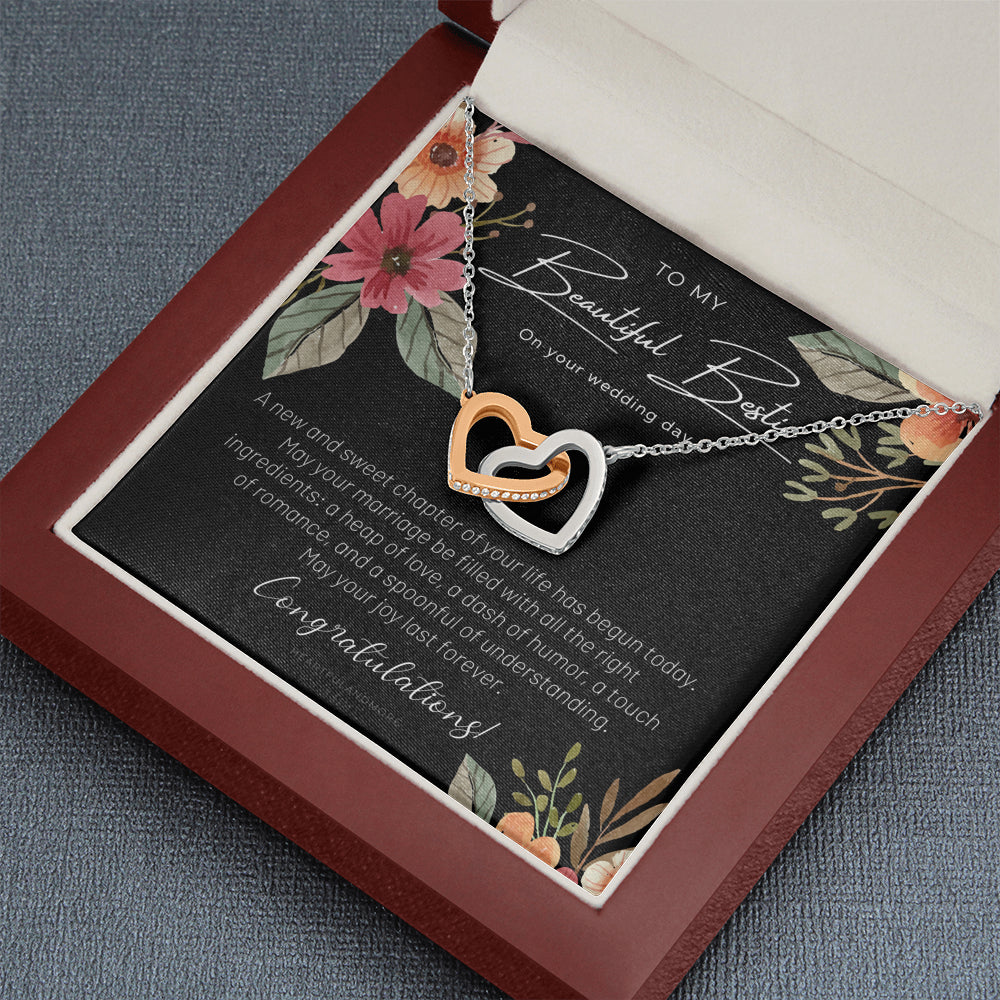 To My Best Friend On Her Wedding Day, Bride Gift From Maid of Honor, Best Friend Gift to Bride, Best Friend to Bride Necklace, Wedding Gift