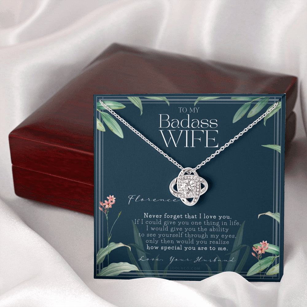 Personalized Gift for Wife, To My Badass Wife Necklace, Wife Gift, To my wife, Wife’s Birthday, Touching Gift for Wife, Gift for Wife, Anniversary Gift for Wife, Valentien’s Day