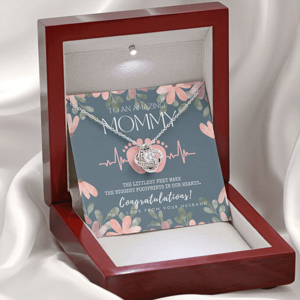 Gift for Pregnant Wife | Mom to be gift | New Mommy Necklace | To Mommy to be | New Mom Jewelry | Love Knot