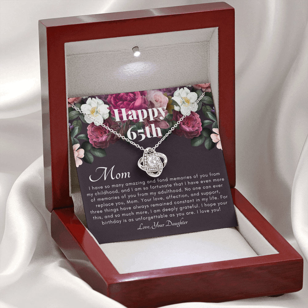 Mother's 65th Birthday Gift | Gift for Mom on her birthday | Gift For Mom from Daughter | Mom Necklace | Best Mom Gift Message Card
