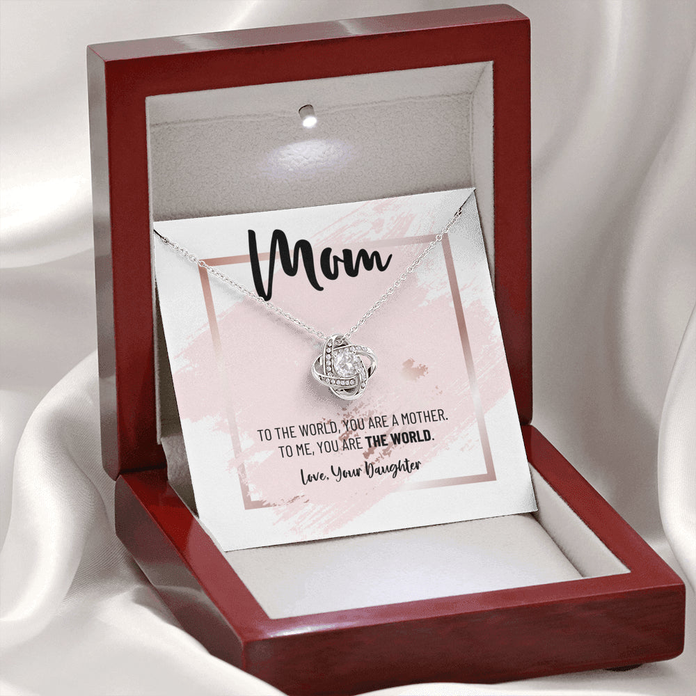 Mom Necklace, Gift from Daughter, Birthday Gift for Mom, Gift for Mother's Day, Love Knot Necklace for Mom, Daughter to Mother Gift