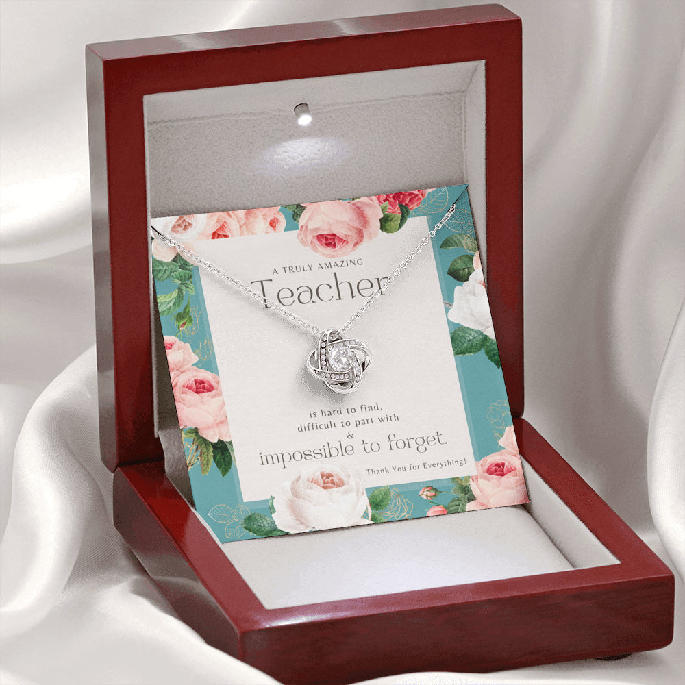 Teacher Gift, Gift for Teacher Necklace, A Truly Amazing Teacher Appreciation Gift