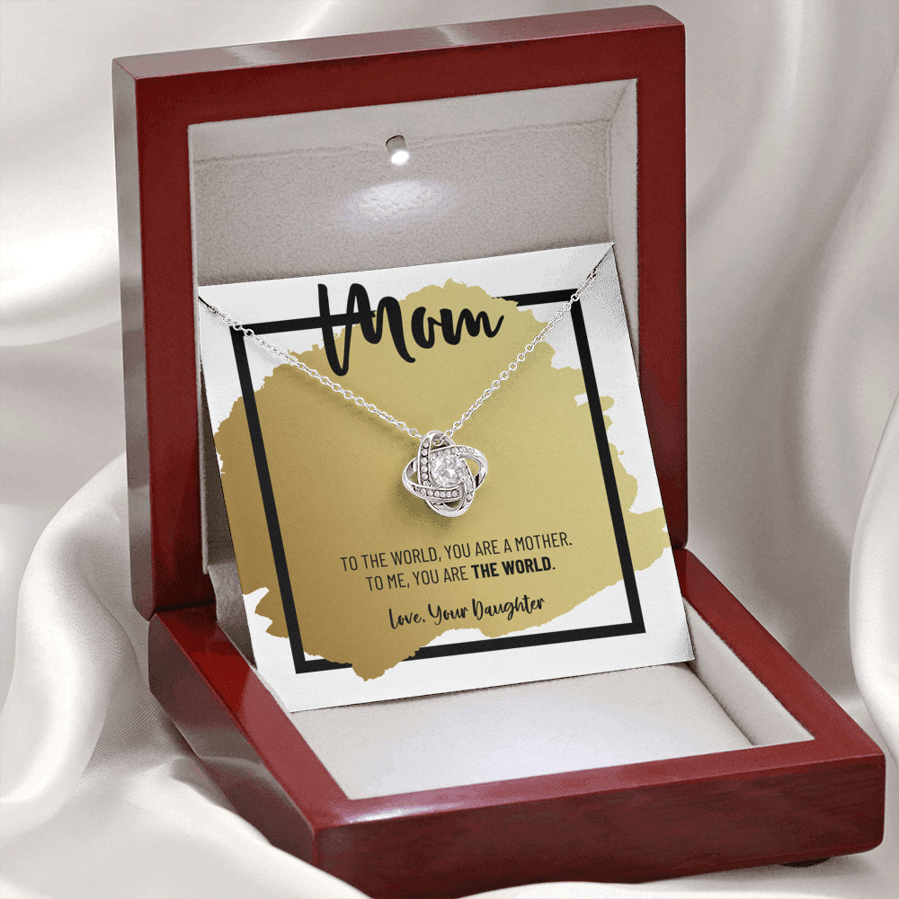 Mom Necklace, Gift from Daughter, Birthday Gift for Mom, Gift for Mother's Day, Love Knot Necklace for Mom, Daughter to Mother Gift