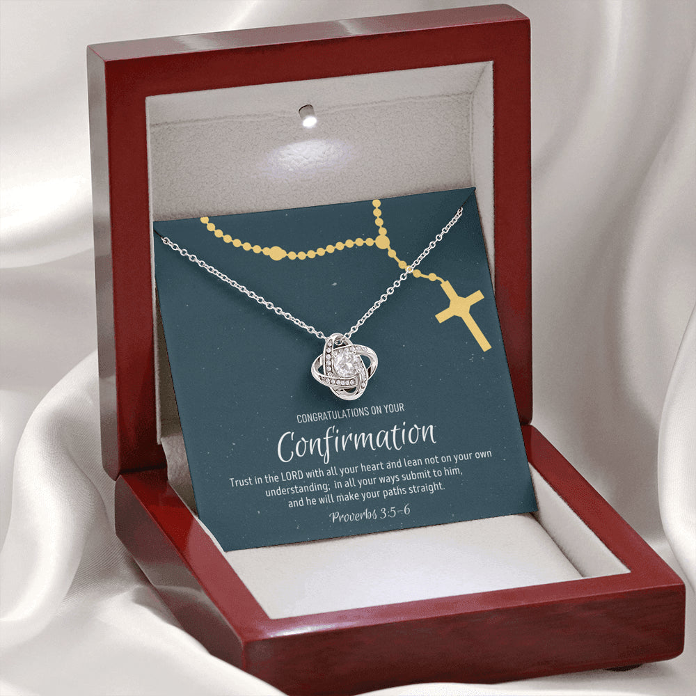 Confirmation Gift For Girls, Confirmation Granddaughter, Love Knot Necklace,  Confirmation Gift Ideas For Girls, Catholic Confirmation Gift