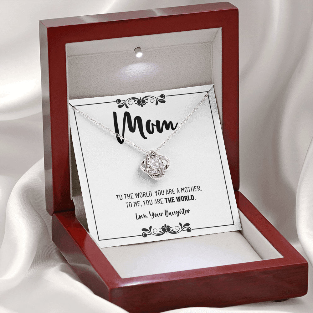 Mom Necklace, Gift from Daughter, Birthday Gift for Mom, Gift for Mother's Day, Love Knot Necklace for Mom, Daughter to Mother Gift