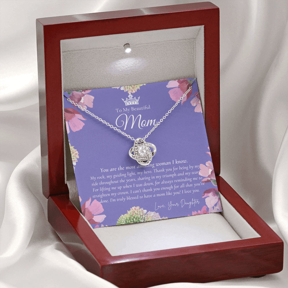To My Beautiful Mom Necklace | Beautiful Mom Gift | Mother’s Day Gift | Birthday Gift | Gift from Daughter on Wedding Day