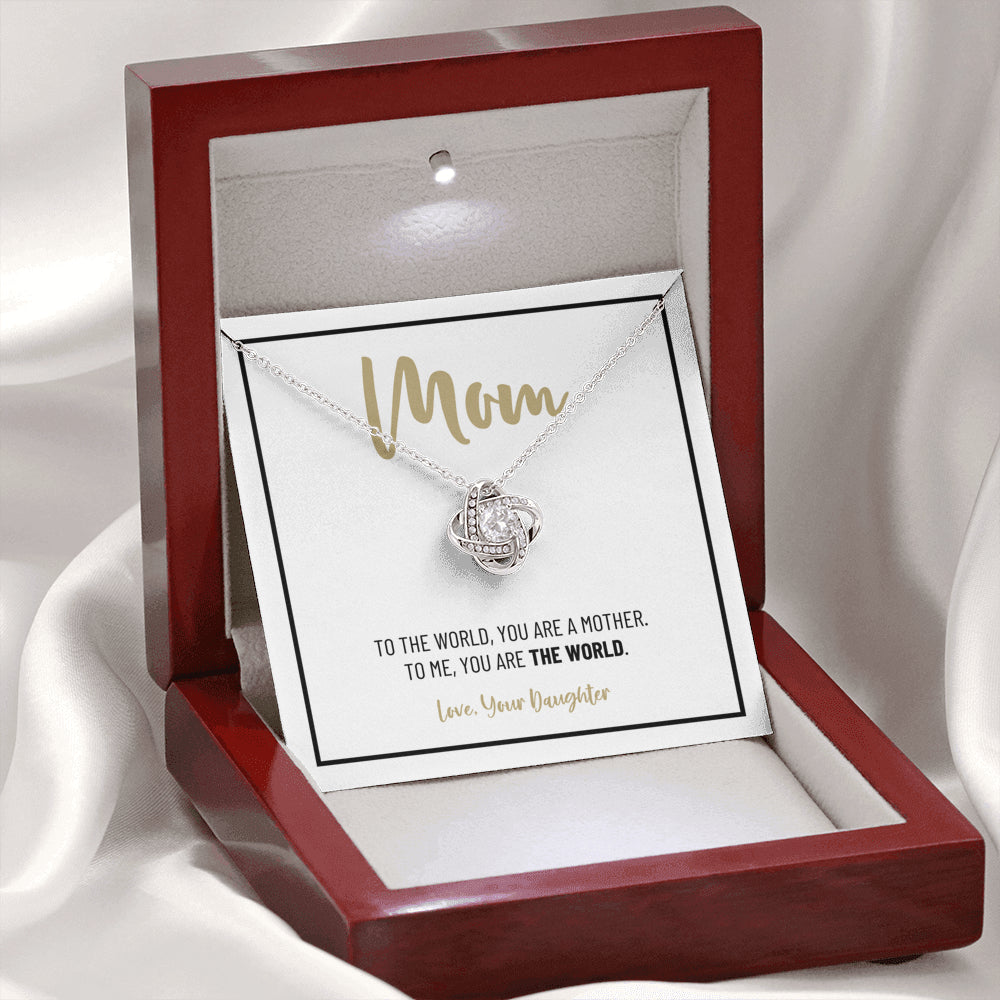 Mom Necklace, Gift from Daughter, Birthday Gift for Mom, Gift for Mother's Day, Love Knot Necklace for Mom, Daughter to Mother Gift