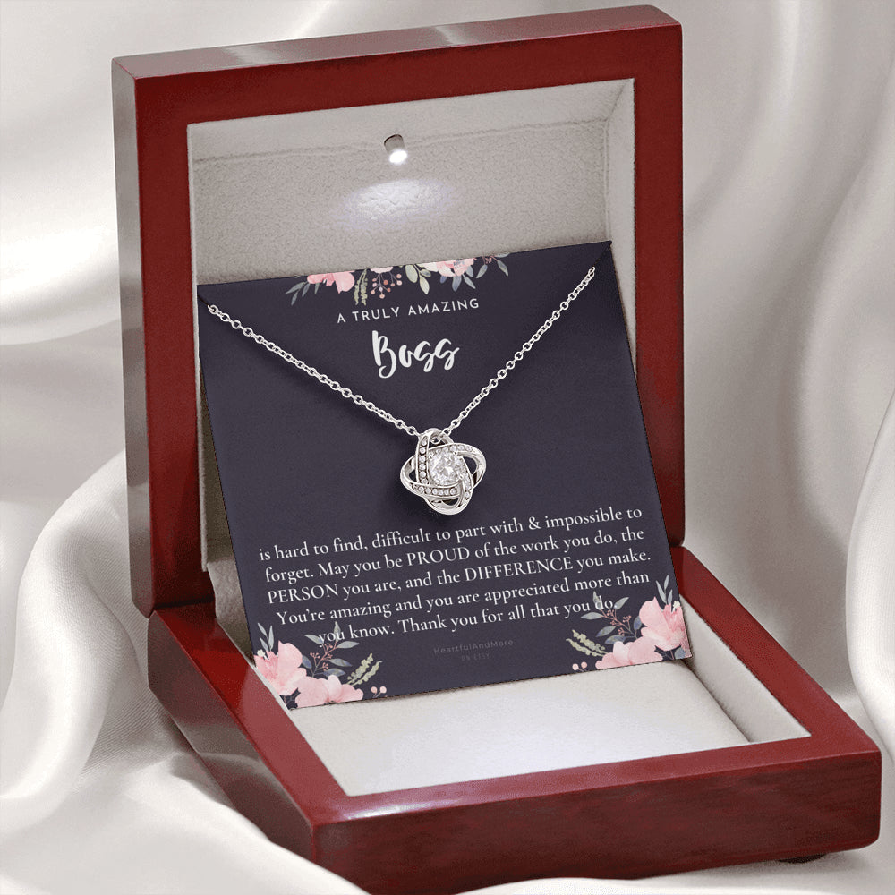 Gift For Female Boss, Boss Retirement Gift, Boss Appreciation Gift, Birthday, Love Knot Necklace