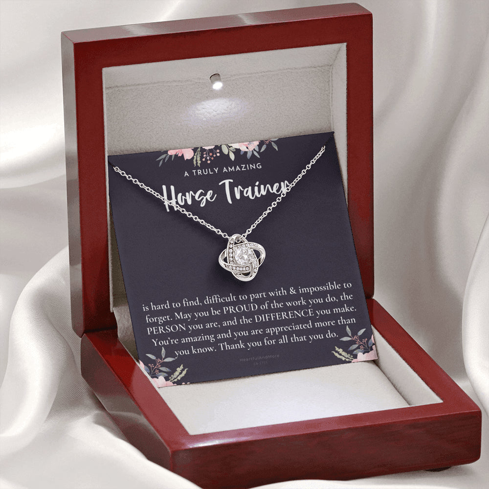 Gift For Horse Trainer, Horse Trainer Gift, Horse Trainer Appreciation Gift, Birthday, Love Knot Necklace