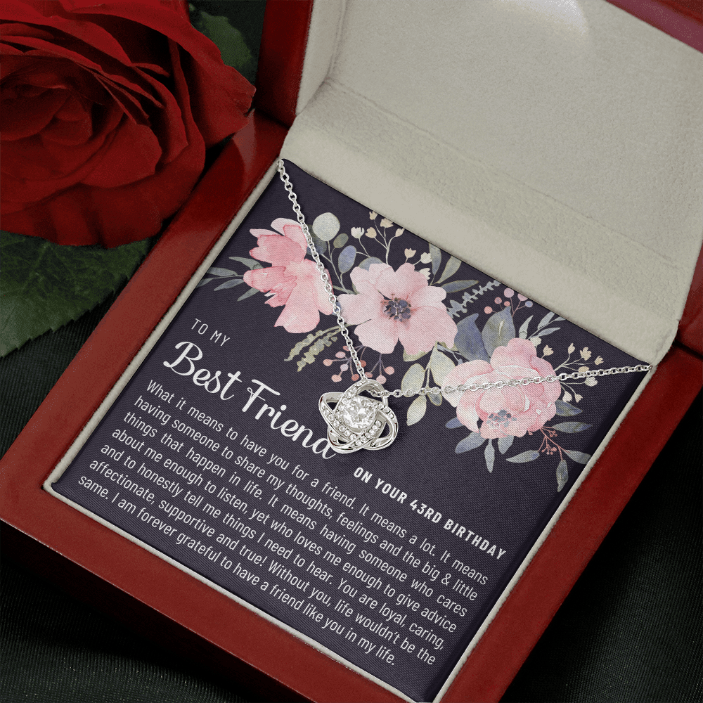 Best Friend 43rd Birthday Gift - Love Knot Necklace