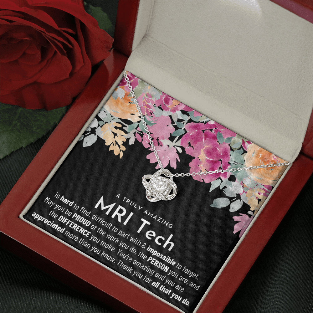Gift For Female MRI Tech, MRI Tech Retirement Gift, MRI Tech Appreciation Gift, Birthday, Love Knot Necklace