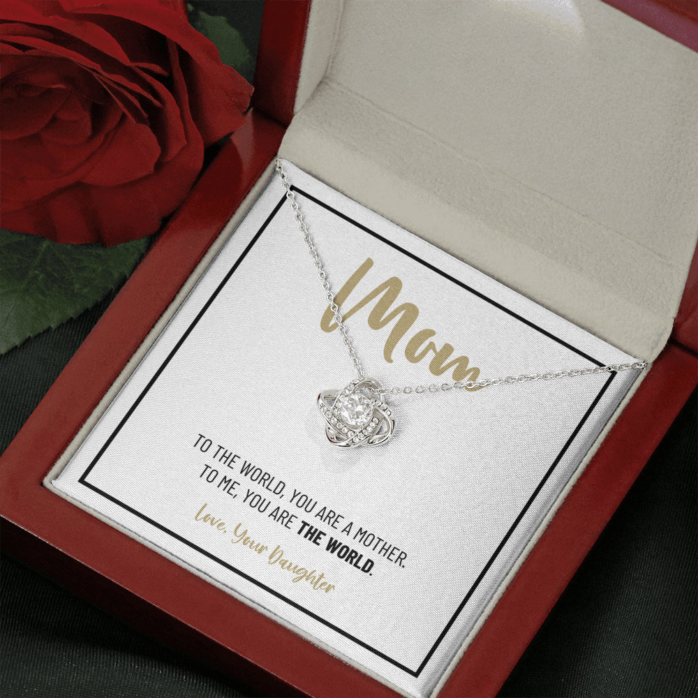 Mom Necklace, Gift from Daughter, Birthday Gift for Mom, Gift for Mother's Day, Love Knot Necklace for Mom, Daughter to Mother Gift