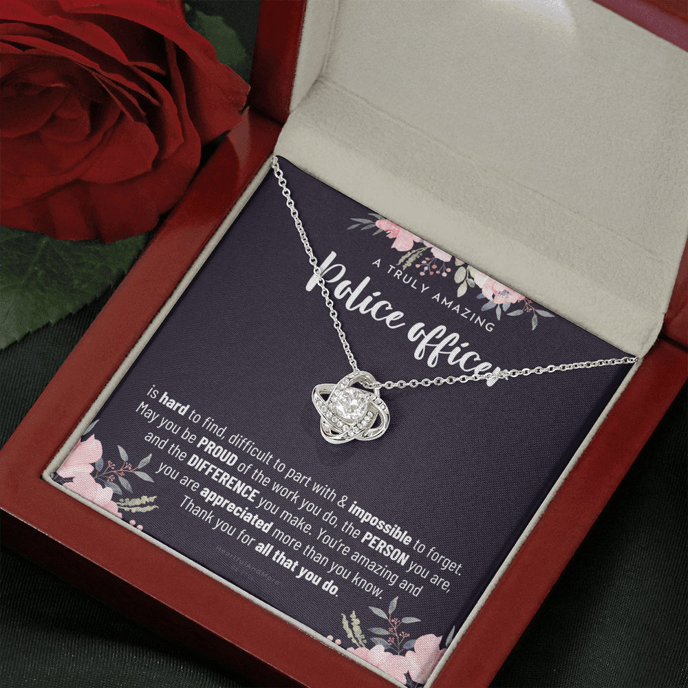 Gift For Female Police officer, Police officer Retirement Gift, Police officer Appreciation Gift, Birthday, Love Knot Necklace