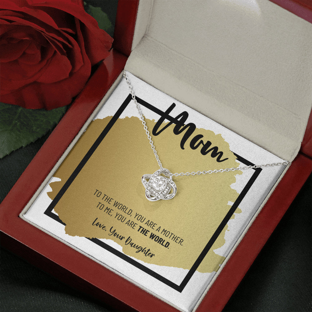 Mom Necklace, Gift from Daughter, Birthday Gift for Mom, Gift for Mother's Day, Love Knot Necklace for Mom, Daughter to Mother Gift