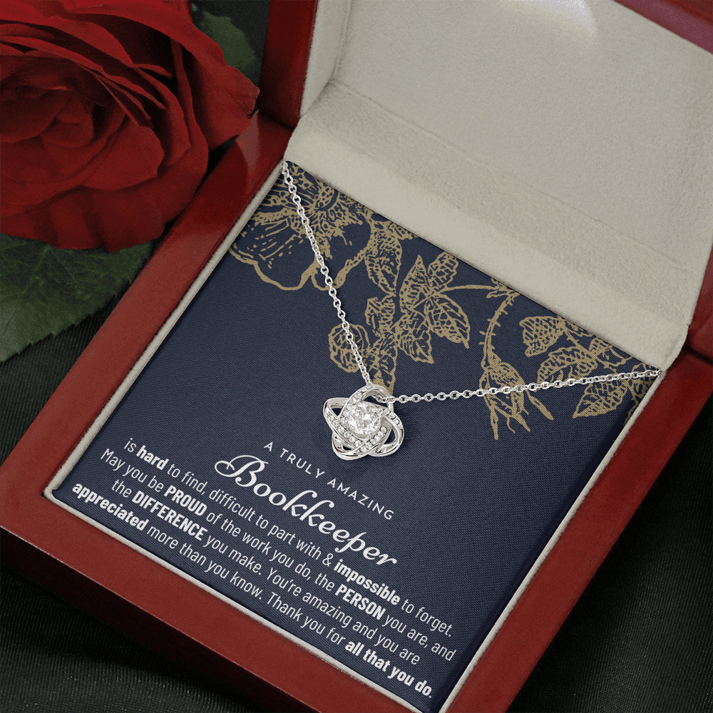 Gift For Female Bookkeeper, Bookkeeper Gift, Bookkeeper Appreciation Gift, Birthday, Love Knot Necklace