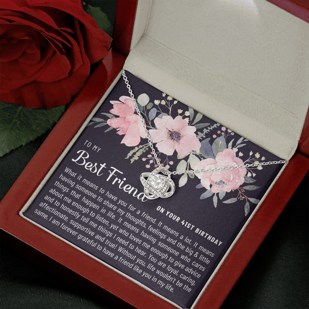 Best Friend 41st Birthday Gift - Love Knot Necklace