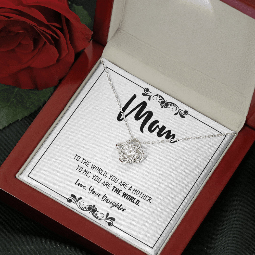 Mom Necklace, Gift from Daughter, Birthday Gift for Mom, Gift for Mother's Day, Love Knot Necklace for Mom, Daughter to Mother Gift