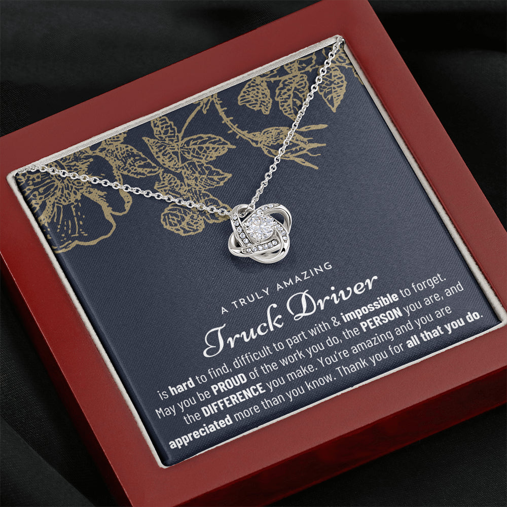 Gift For Female Truck Driver, Truck Driver Gift, Truck Driver Appreciation Gift, Birthday, Love Knot Necklace