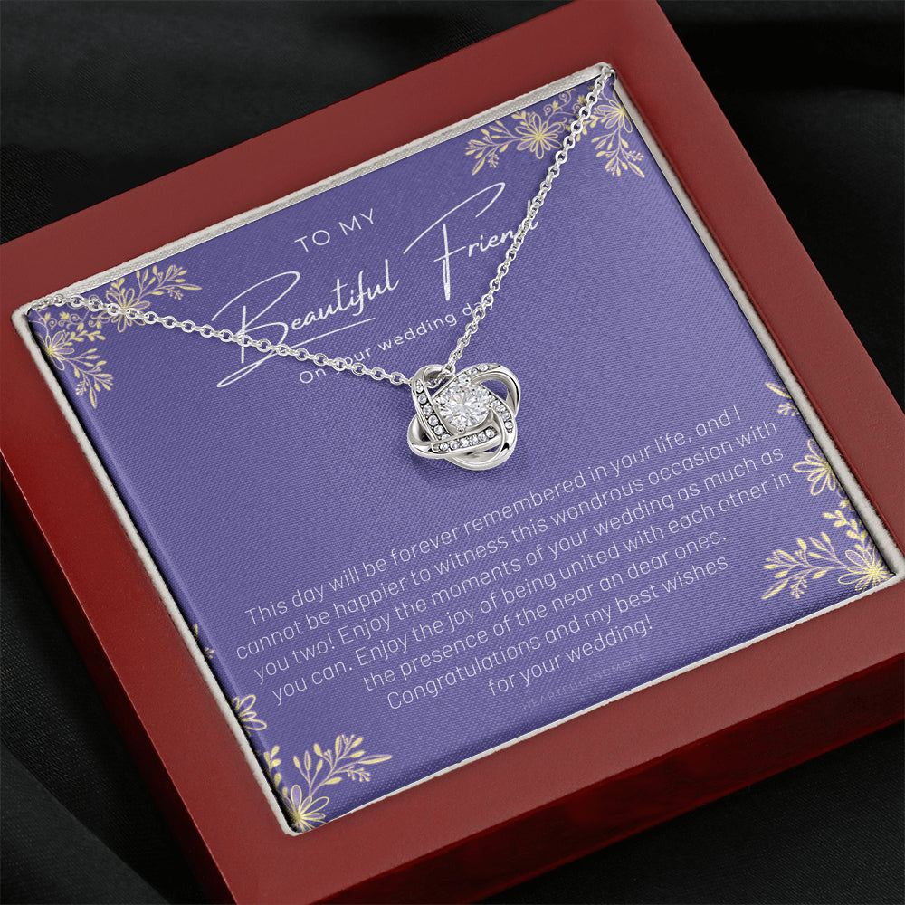 To My Best Friend On Her Wedding Day, Bride Gift From Maid of Honor, Best Friend Gift to Bride, Best Friend to Bride Necklace, Wedding Gift