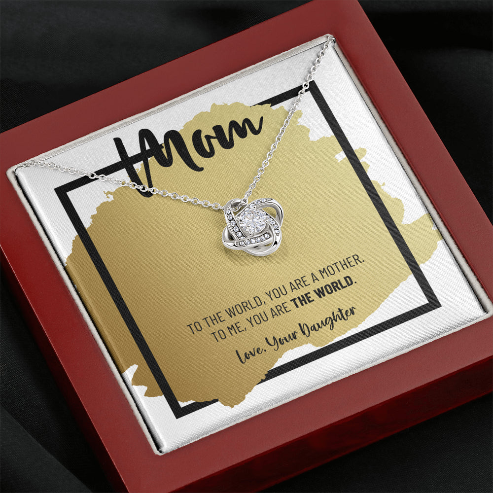 Mom Necklace, Gift from Daughter, Birthday Gift for Mom, Gift for Mother's Day, Love Knot Necklace for Mom, Daughter to Mother Gift