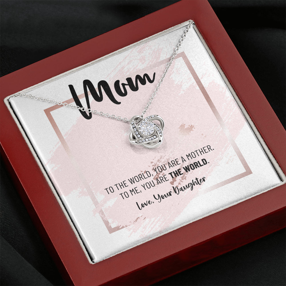 Mom Necklace, Gift from Daughter, Birthday Gift for Mom, Gift for Mother's Day, Love Knot Necklace for Mom, Daughter to Mother Gift