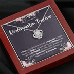 Gift For Female Kindergarten Teacher, Kindergarten Teacher Retirement Gift, Kindergarten Teacher Appreciation Gift, Birthday, Love Knot Necklace