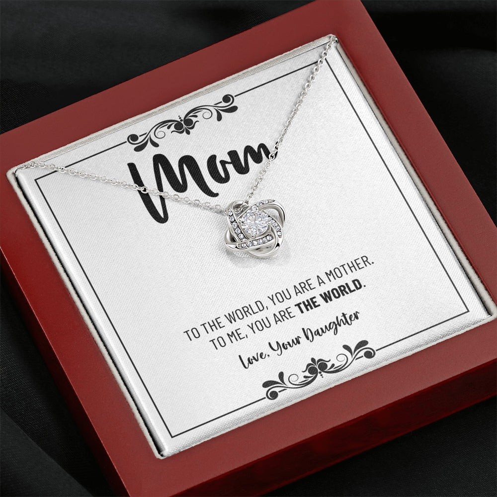 Mom Necklace, Gift from Daughter, Birthday Gift for Mom, Gift for Mother's Day, Love Knot Necklace for Mom, Daughter to Mother Gift