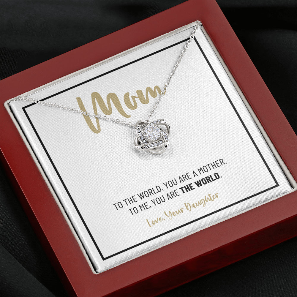Mom Necklace, Gift from Daughter, Birthday Gift for Mom, Gift for Mother's Day, Love Knot Necklace for Mom, Daughter to Mother Gift