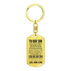 To Our Son, I Closed My Eyes For A Moment, Gift From Mom & Dad Custom Key Chain, Anniversary, Birthday, Graduation Gift