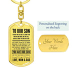 To Our Son, I Closed My Eyes For A Moment, Gift From Mom & Dad Custom Key Chain, Anniversary, Birthday, Graduation Gift