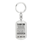 To Our Son, I Closed My Eyes For A Moment, Gift From Mom & Dad Custom Key Chain, Anniversary, Birthday, Graduation Gift