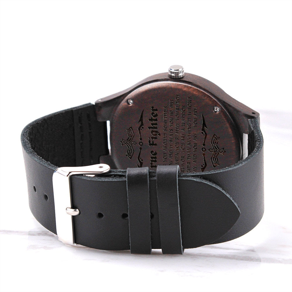 Cancer Survivor Gift for Men, Cancer Fighter Gift, Encouragement Gift for Men, Warrior Gift for Men, Engraved Wooden Watch