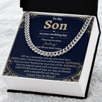 Groom Gift from Mom, To My Son on Your Wedding Day, Son Wedding Day Gift, Gift for Son on Wedding Day, Son Wedding Cuban Chain from Mom