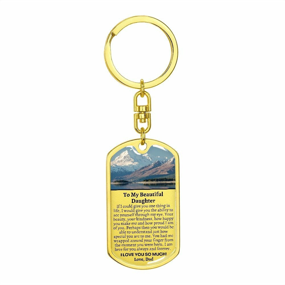 Daughter Gift from Dad, To My Daughter, Daughter Christmas Gift, Small Gift for Daughter, Sentimental Gift from Dad to Daughter Keychain