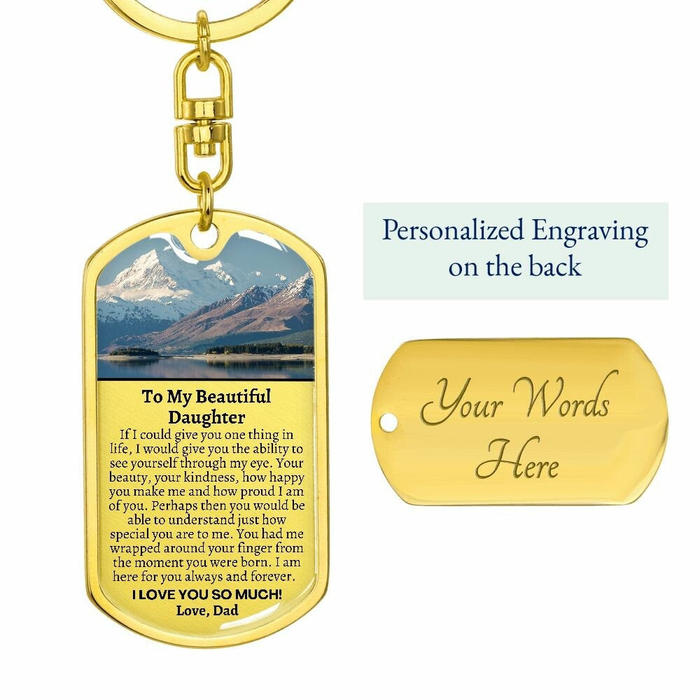 Daughter Gift from Dad, To My Daughter, Daughter Christmas Gift, Small Gift for Daughter, Sentimental Gift from Dad to Daughter Keychain