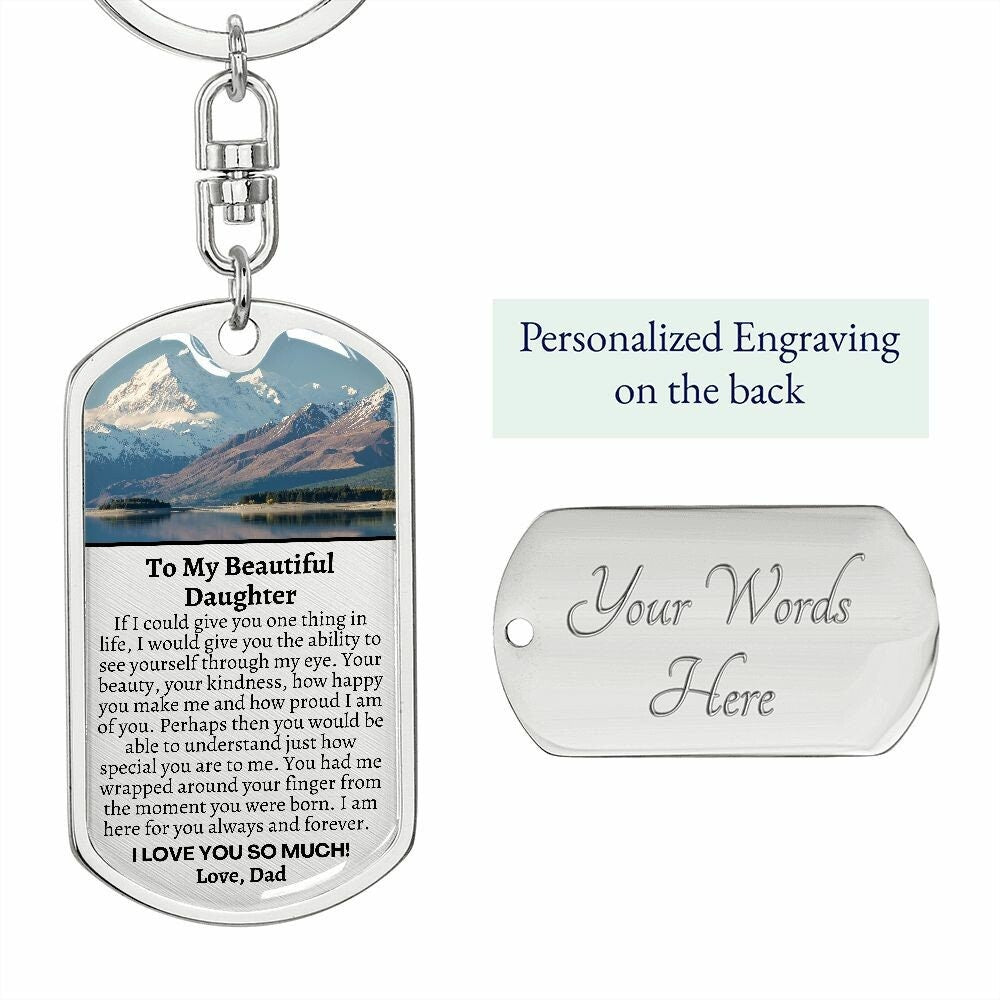 Daughter Gift from Dad, To My Daughter, Daughter Christmas Gift, Small Gift for Daughter, Sentimental Gift from Dad to Daughter Keychain
