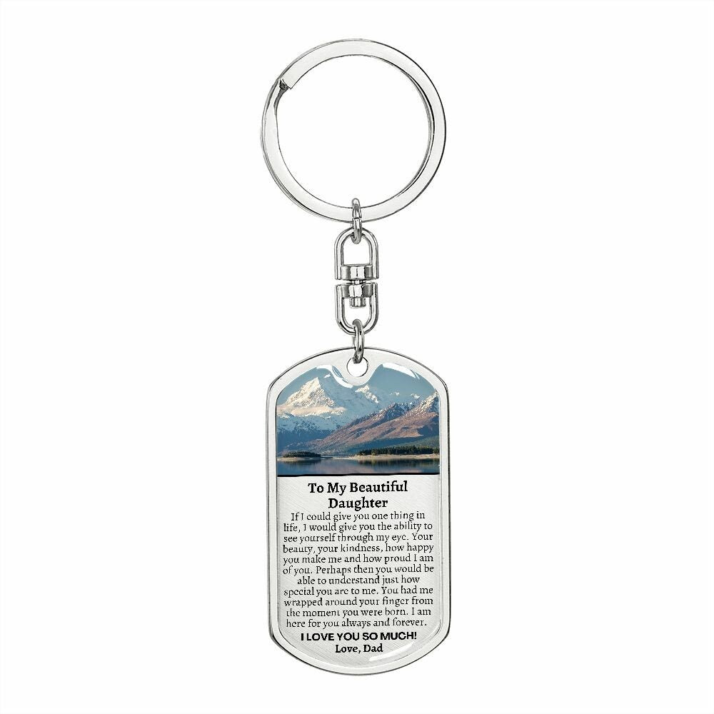 Daughter Gift from Dad, To My Daughter, Daughter Christmas Gift, Small Gift for Daughter, Sentimental Gift from Dad to Daughter Keychain