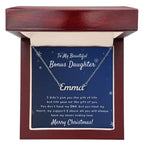 Bonus Daughter Christmas Gift, Stepdaughter Christmas Gift, Name Necklace, Bonus Daughter Gift from Bonus Mom Bonus Dad