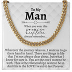 To My Man, Gifts for Boyfriend, Husband, Birthday Gifts, Anniversary Gifts, Romantic Gifts for Him, Promise Necklace for Men, Cuban Chain