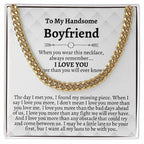 To My Handsome Boyfriend Gifts, Cuban Chain Necklace, Boyfriend Birthday Gifts, Christmas Gifts, Anniversary Gifts, Best Gifts for Boyfriend