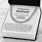 To My Handsome Boyfriend Gifts, Cuban Chain Necklace, Boyfriend Birthday Gifts, Christmas Gifts, Anniversary Gifts, Best Gifts for Boyfriend