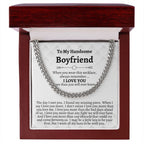 To My Handsome Boyfriend Gifts, Cuban Chain Necklace, Boyfriend Birthday Gifts, Christmas Gifts, Anniversary Gifts, Best Gifts for Boyfriend