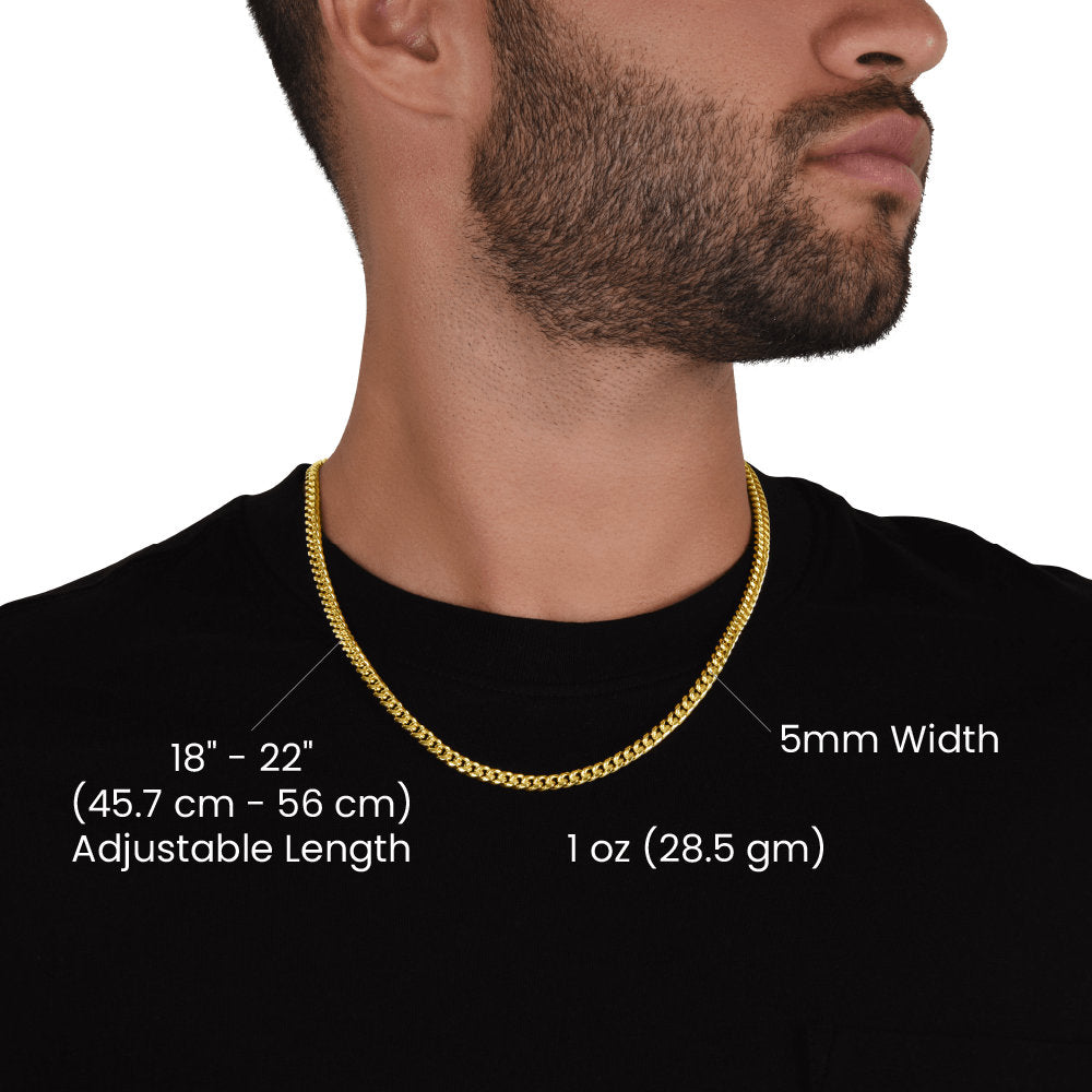 To My Man, Gifts for Boyfriend, Husband, Birthday Gifts, Anniversary Gifts, Romantic Gifts for Him, Promise Necklace for Men, Cuban Chain