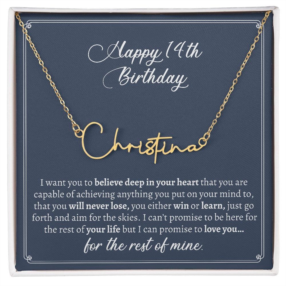 Unique Name Necklace: Make Her 14th Birthday Special with a One-of-a-Kind Jewelry Gift, The Perfect 14th Birthday Gift for Girls
